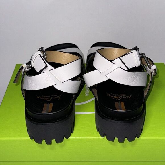 Sam Edelman Eleanor white leather ankle strap platform chunky sandals Women's 7 - Picture 4 of 9
